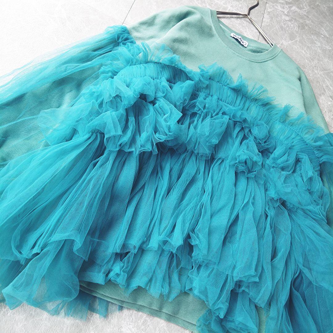 VIVIANO チュールレイヤードクルーネックスウェット 23AW サイズМ