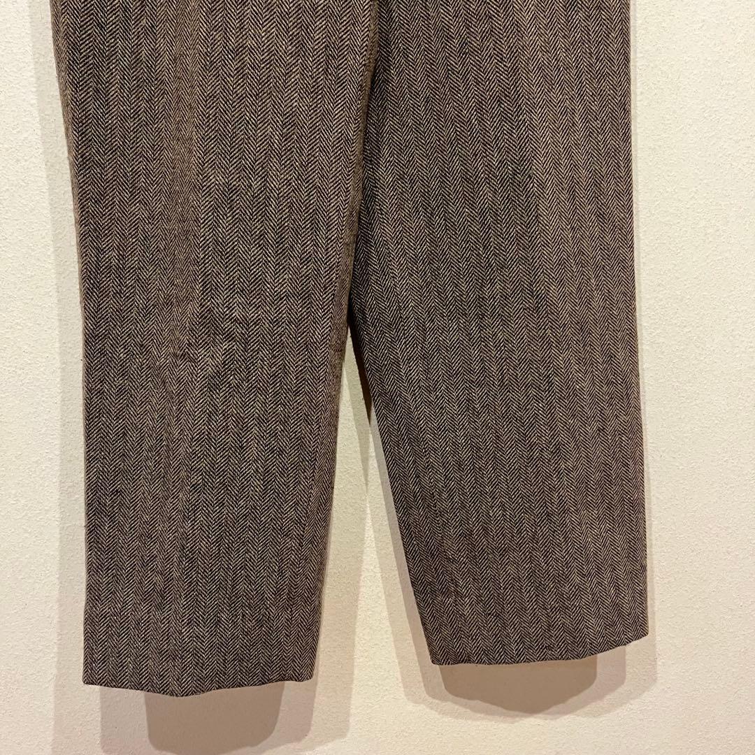 【美品】kolor 08AW ヘリンボーンストライプパンツ ブラウン
