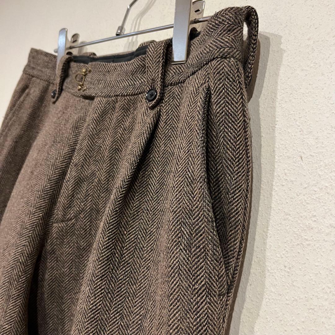 【美品】kolor 08AW ヘリンボーンストライプパンツ ブラウン