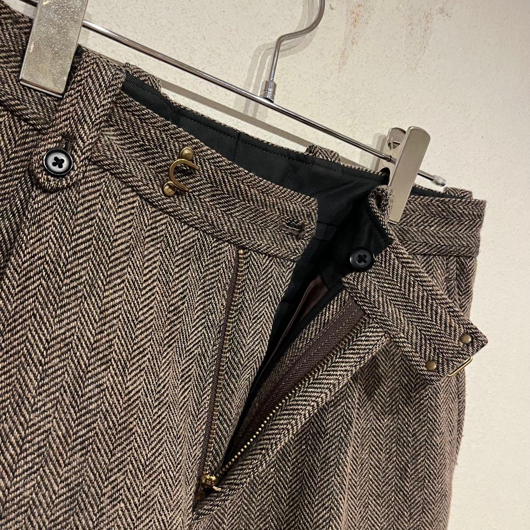 【美品】kolor 08AW ヘリンボーンストライプパンツ ブラウン