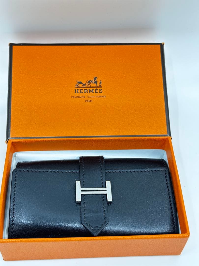 HERMES ベアン 6連キーケース　Hシルバー金具　(329-930)