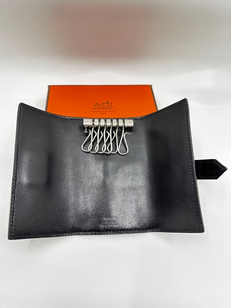 HERMES ベアン 6連キーケース　Hシルバー金具　(329-930)