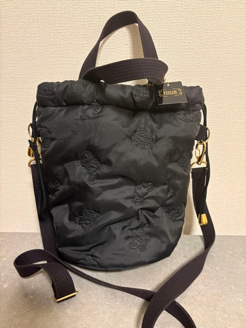 値下げ★タグ有り　フェイラー 巾着ショルダーバッグ ハイジ 黒ブラック
