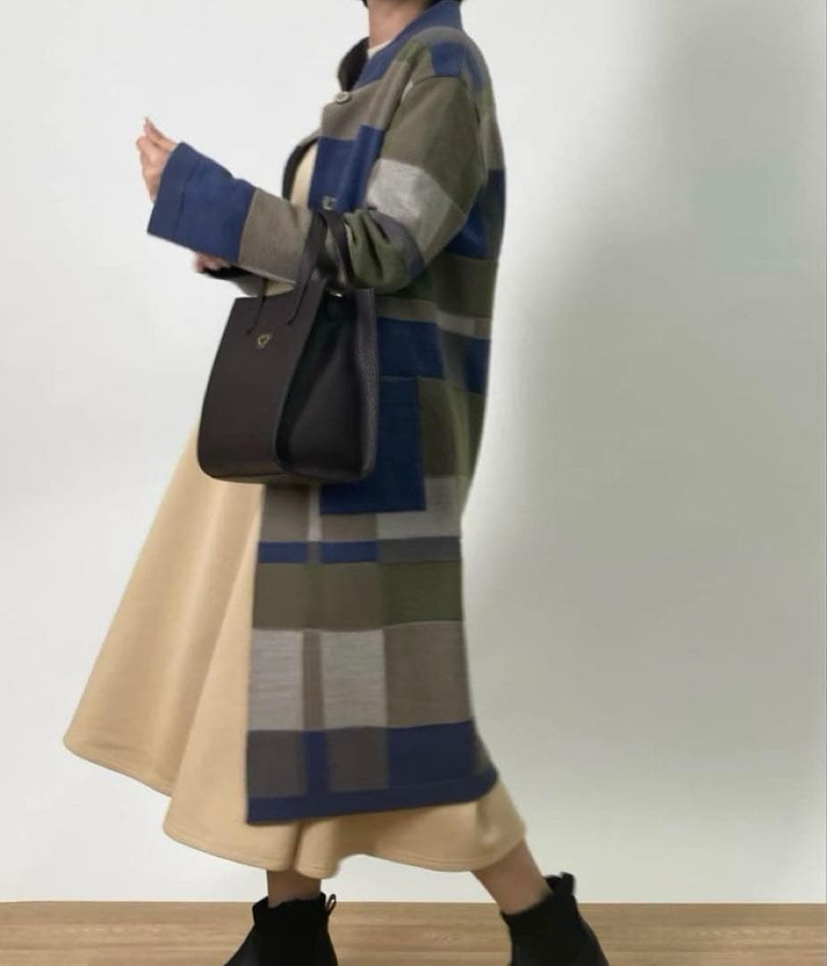 極美品 イイネス 佐藤繊維 ウールニットコート ロングコート ショップチャンネル