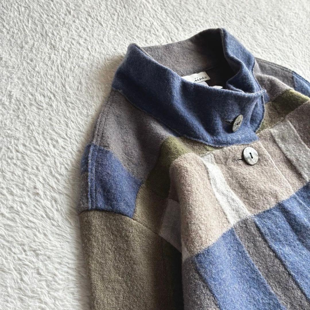 極美品 イイネス 佐藤繊維 ウールニットコート ロングコート ショップチャンネル