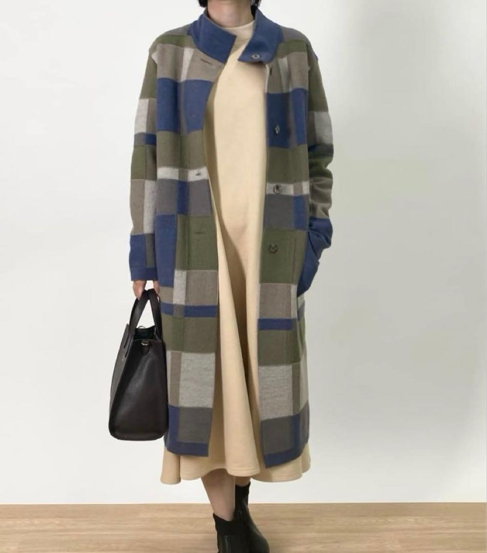 極美品 イイネス 佐藤繊維 ウールニットコート ロングコート ショップチャンネル