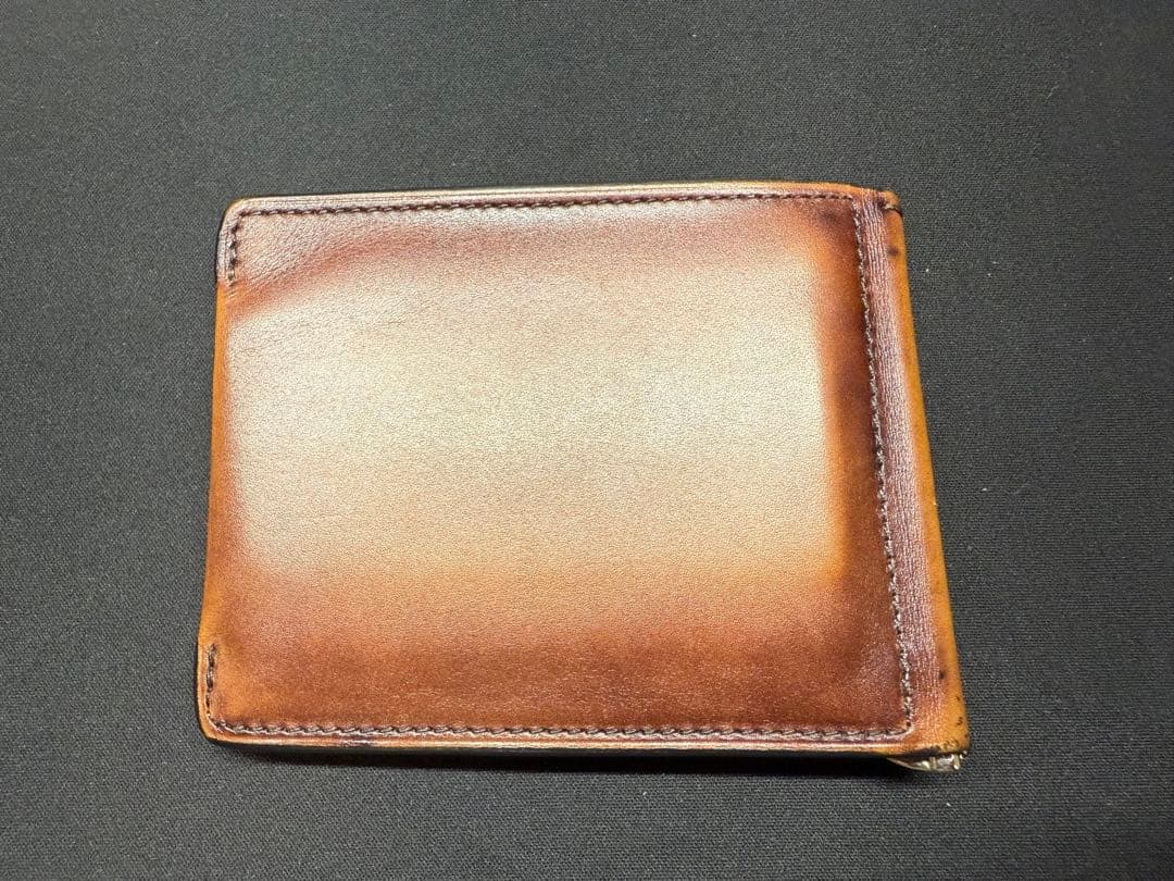 BERLUTI ブラウンレザー マネークリップ 保管袋付き