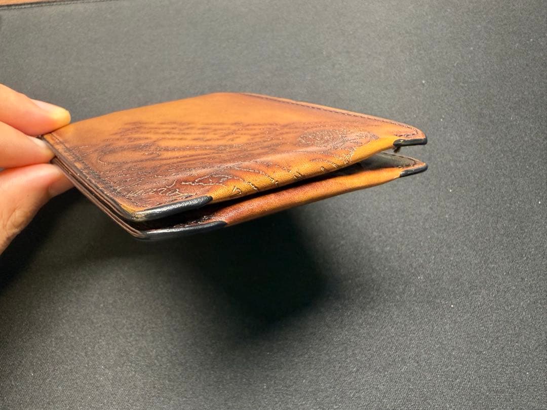 BERLUTI ブラウンレザー マネークリップ 保管袋付き