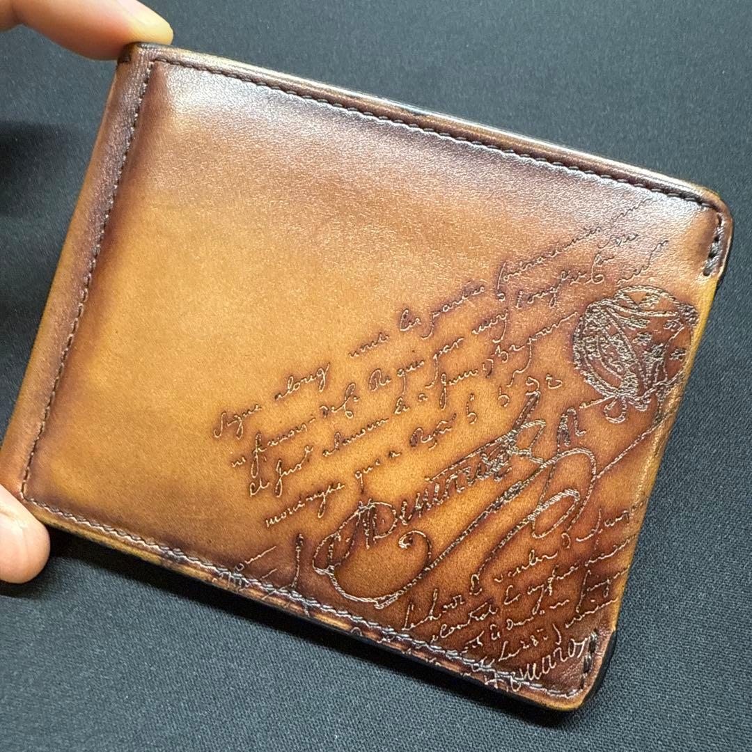 BERLUTI ブラウンレザー マネークリップ 保管袋付き