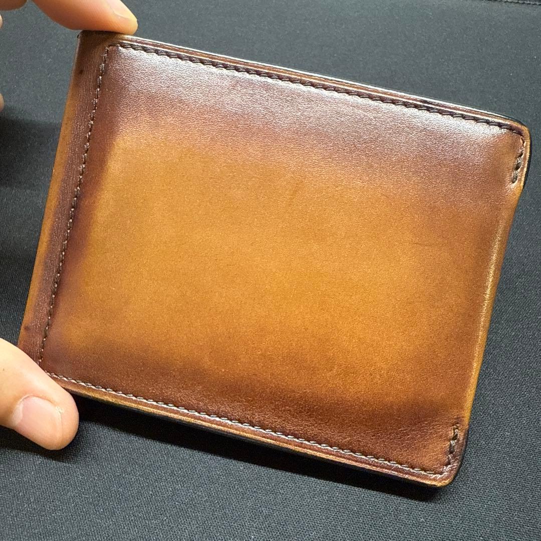 BERLUTI ブラウンレザー マネークリップ 保管袋付き