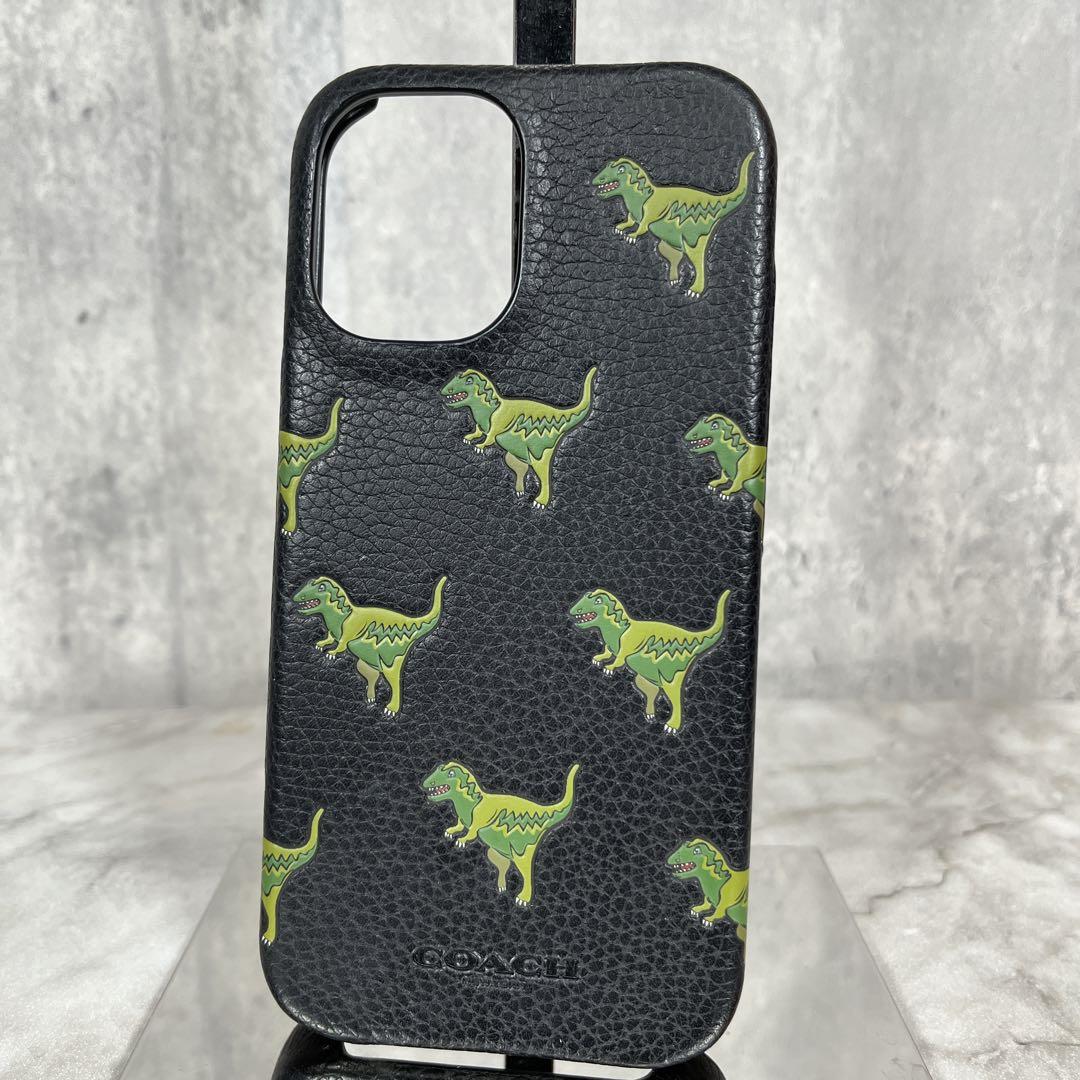 【美品•箱付き】COACHコーチ iPhone16ケース 恐竜柄 スマホケース