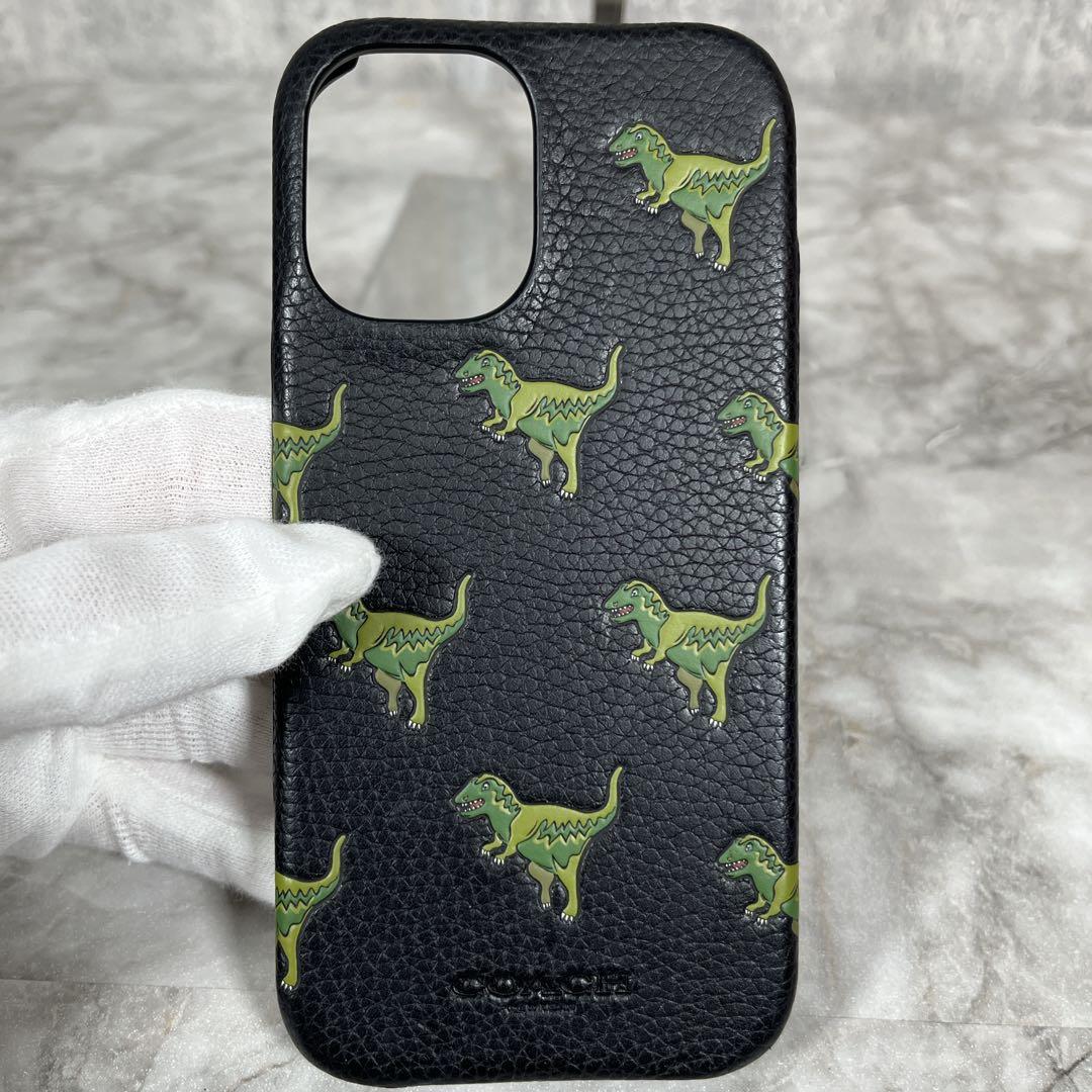 【美品•箱付き】COACHコーチ iPhone16ケース 恐竜柄 スマホケース