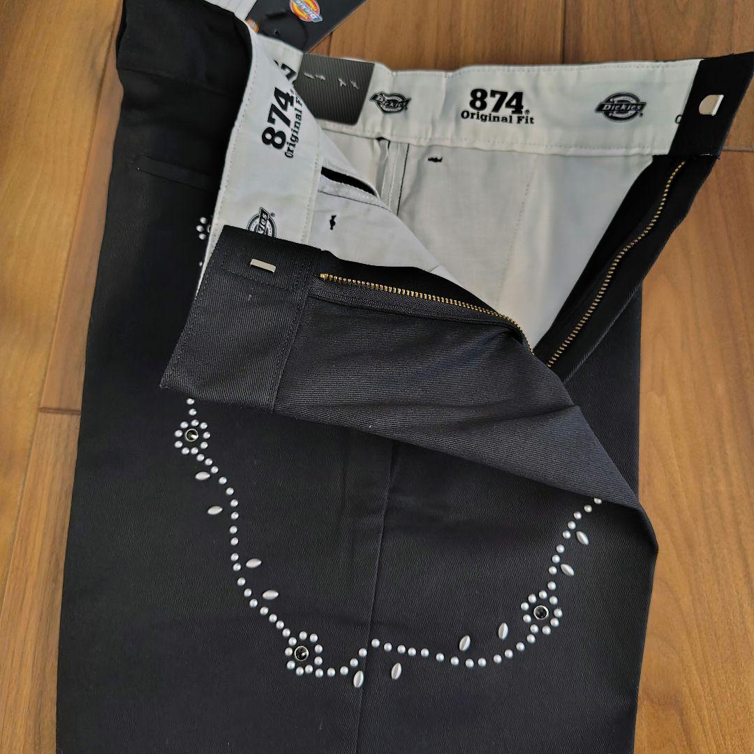 黒ディッキーズ874スタッズカスタム■W32×L30キムタク木村拓哉HTC