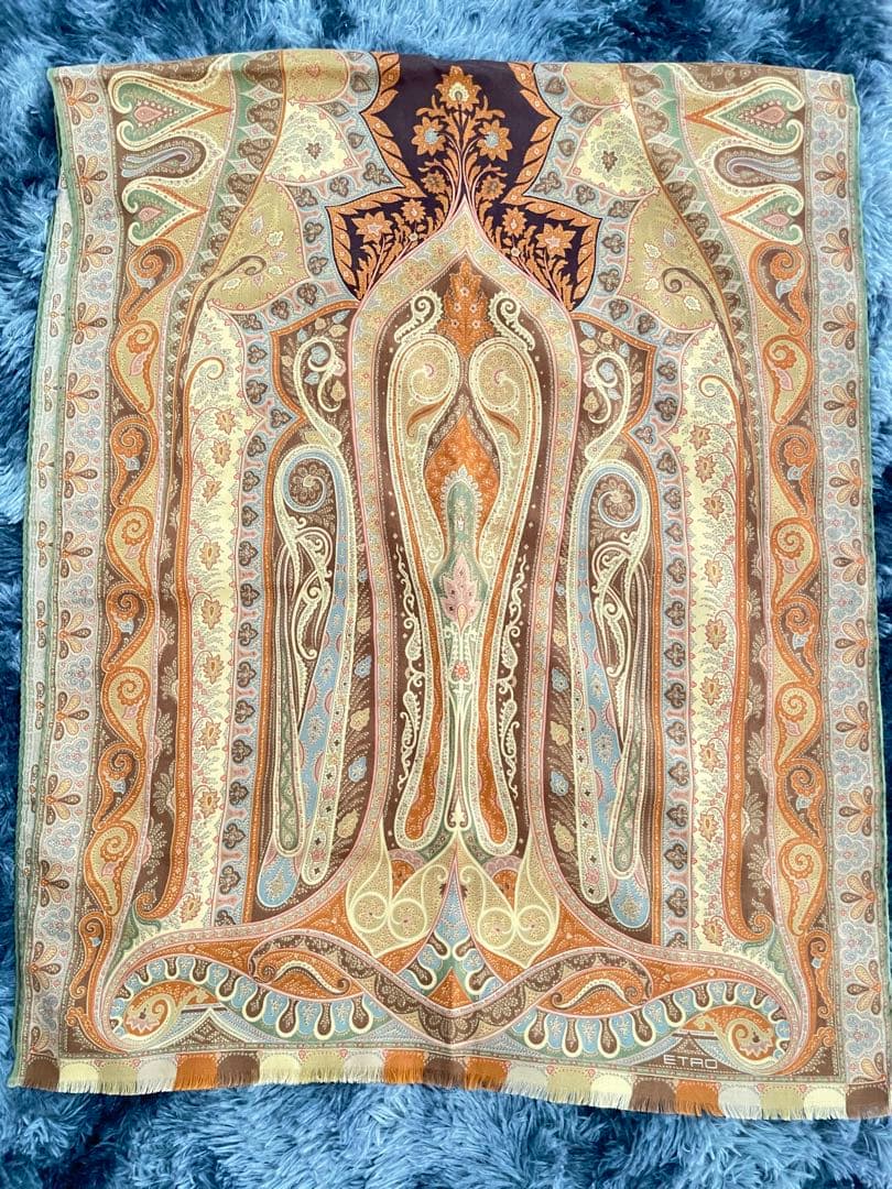 極美品✨ETRO エトロ 超大判ストール スカーフ ペイズリー シルク混 ロング