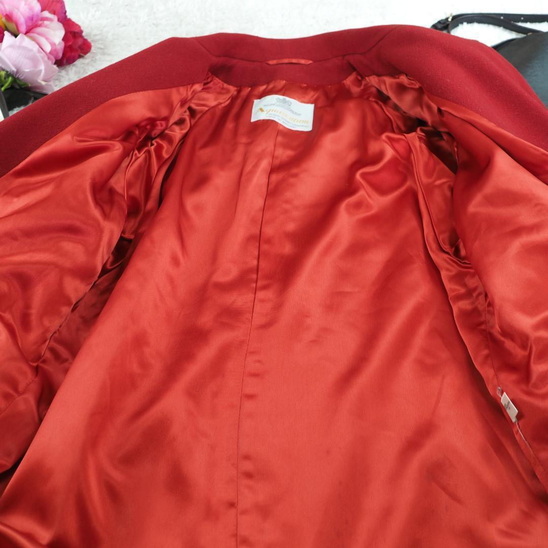 G3633*アクアスキュータム☆ダブルブレスト☆チェスターコート☆赤レッド