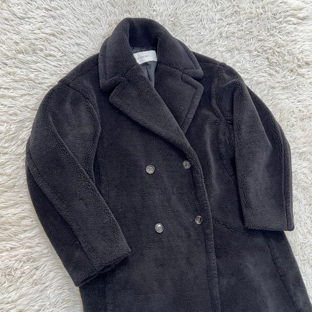 LE CIEL BLEU ルシェルブルー ロングコート ダブルブレスト ボア