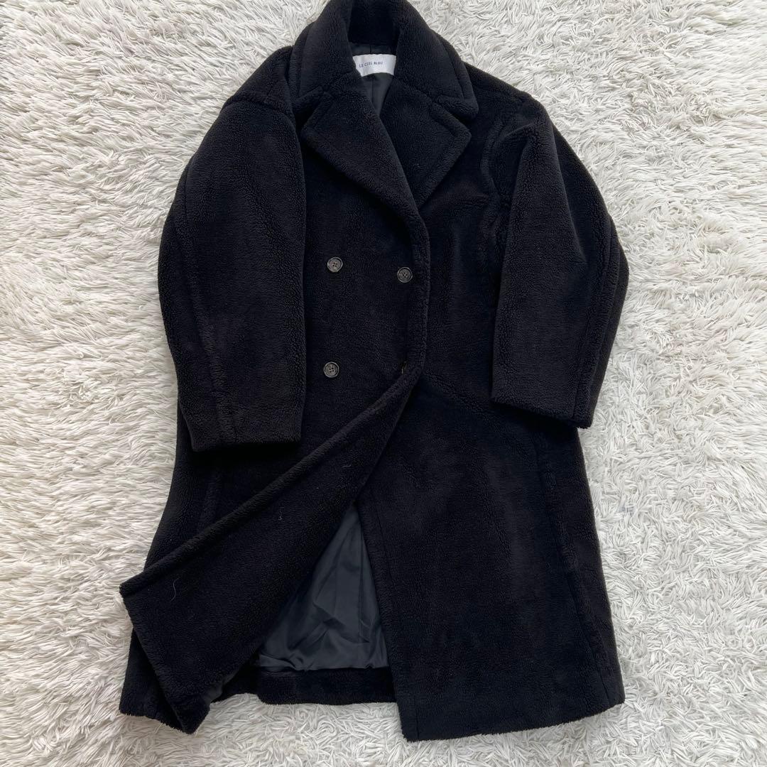 LE CIEL BLEU ルシェルブルー ロングコート ダブルブレスト ボア
