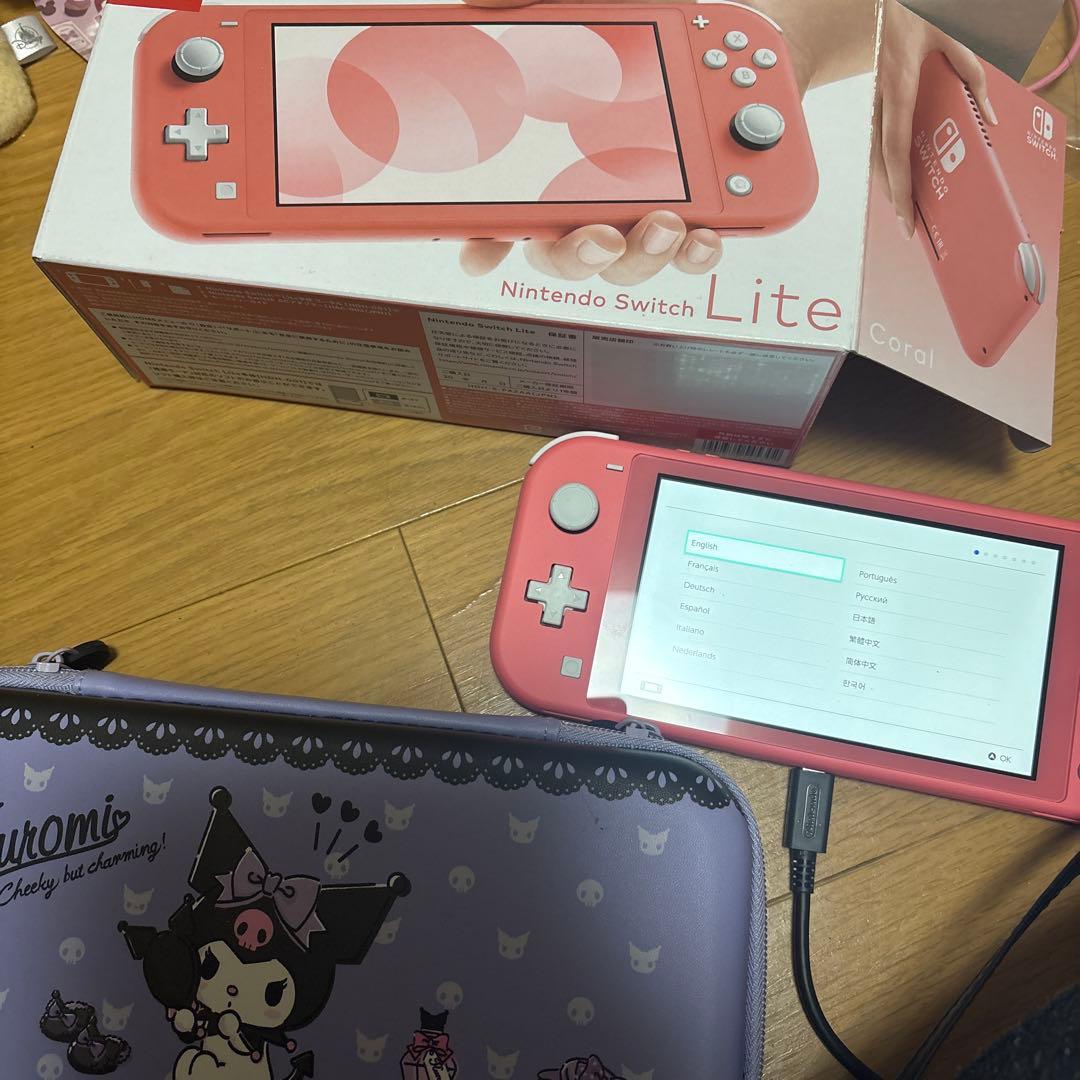 Nintendo Switch Lite コーラルとケース