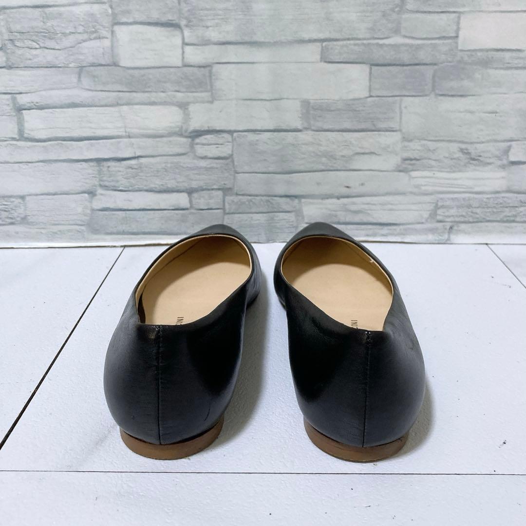 美品 ファビオルスコーニ フラットパンプス 本革 ポインテッドトゥ 22.5