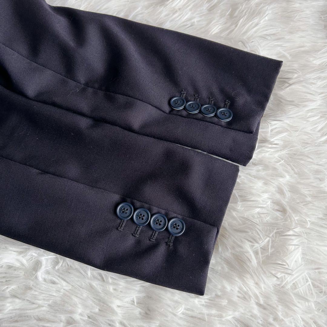 アルマーニ ジュニア　スーツセットアップ　紺　ネイビー　ロゴピンバッジ付き　美品