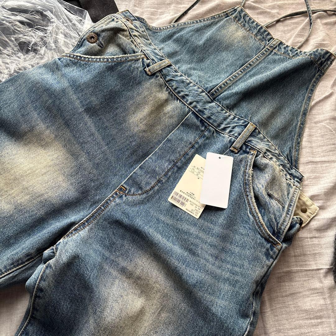 新品 ウィムガゼット デニムサロペット・オーバーオール　38 インディゴブルー