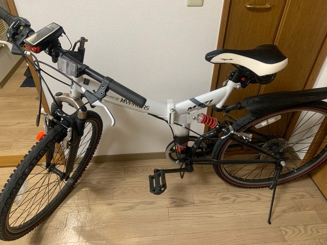 MYPALLAS 折りたたみ自転車 ホワイト/ブラック　引き取りor着払い