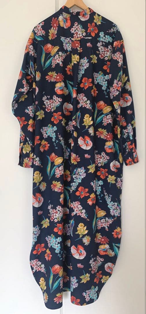 VERMEIL par iena フラワープリント バンドカラーシャツワンピース