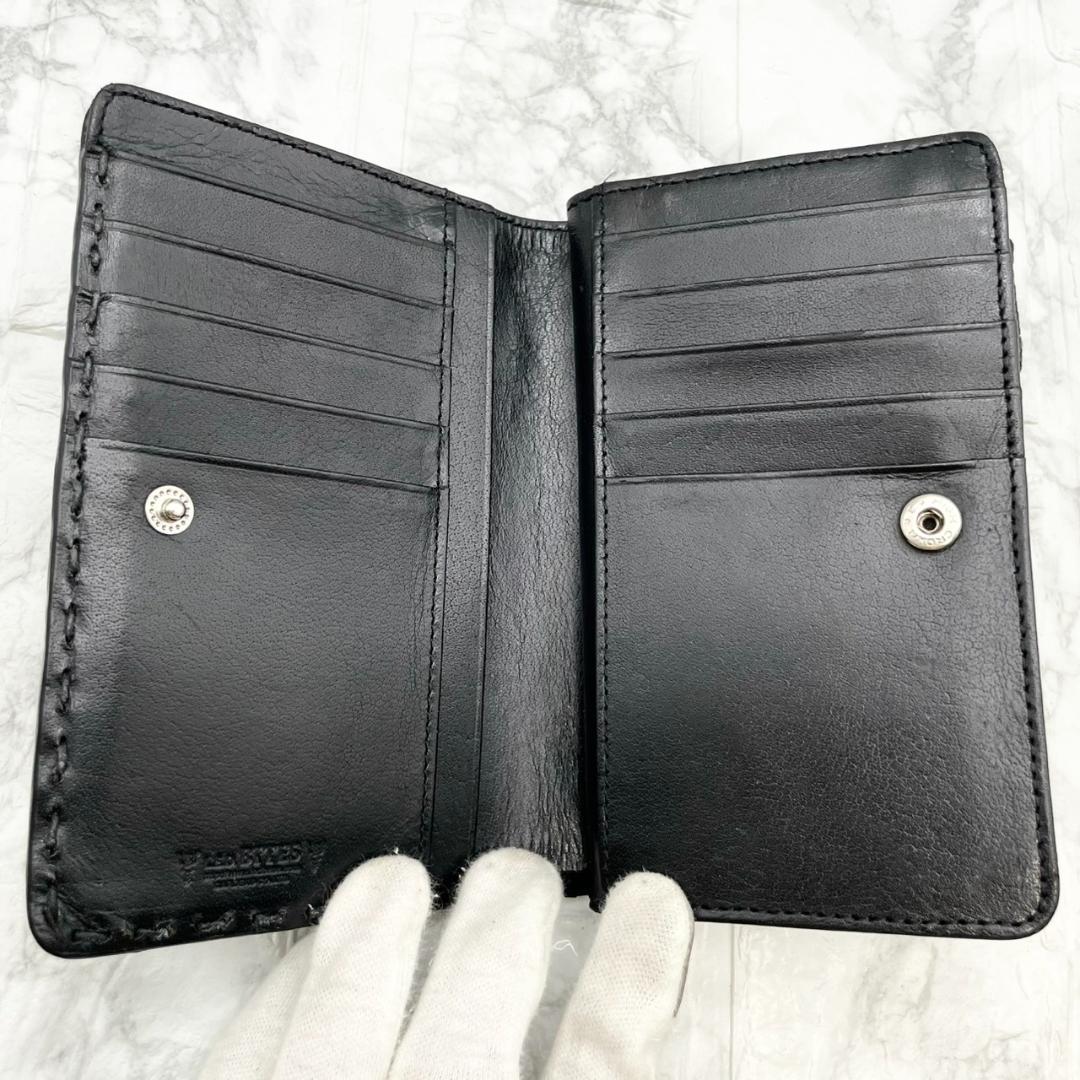 極美品✨L.E.D.BITES 折り財布 スティングレイ ラウンド ブラック