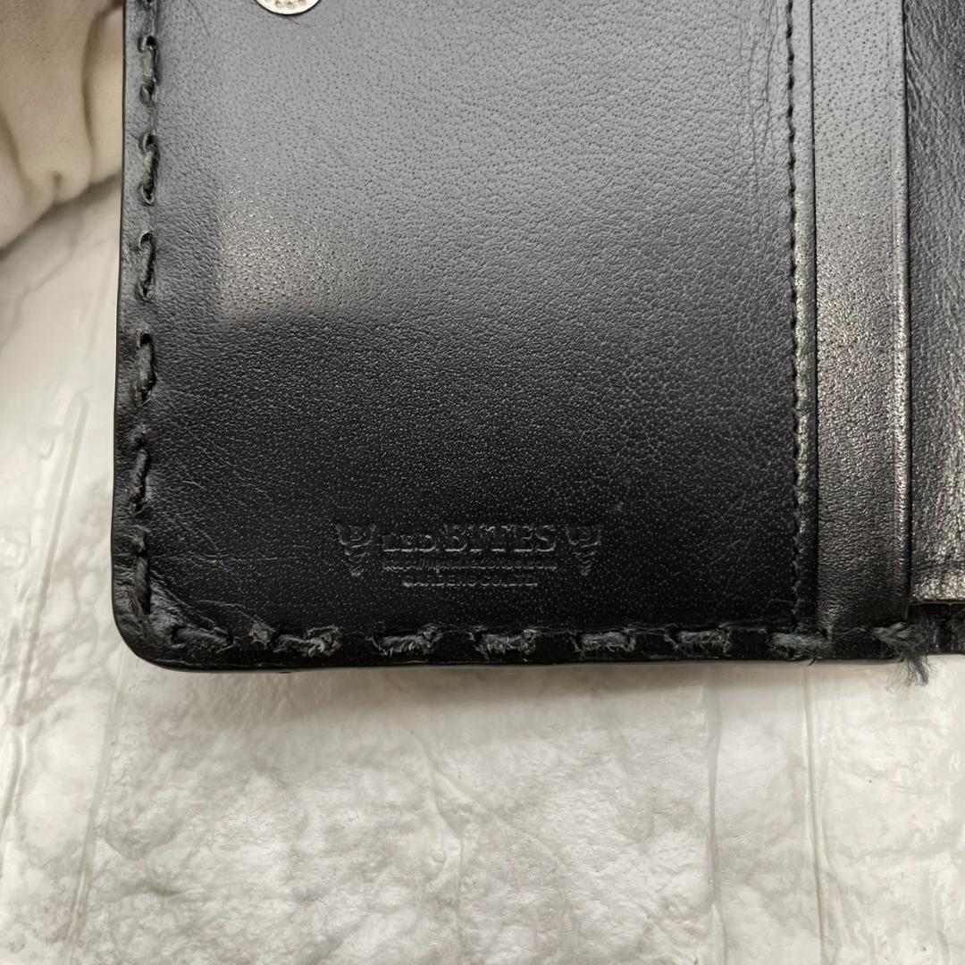 極美品✨L.E.D.BITES 折り財布 スティングレイ ラウンド ブラック