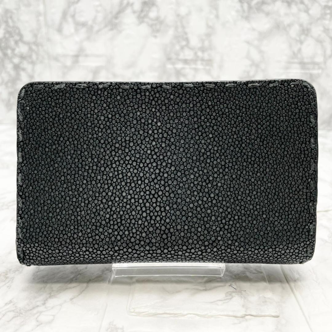 極美品✨L.E.D.BITES 折り財布 スティングレイ ラウンド ブラック