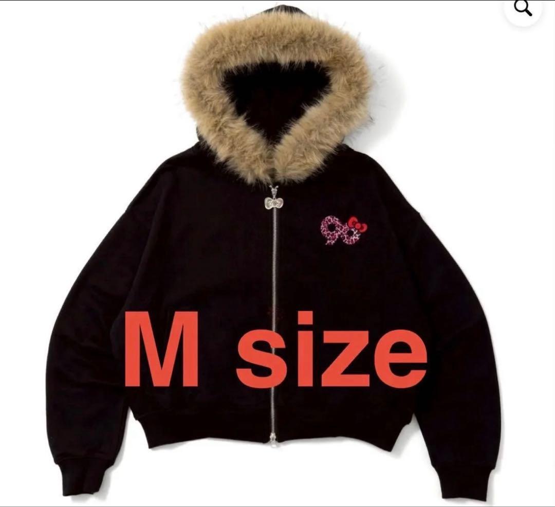 9090 girl ×HELLO KITTY Fur Zip Hoodie