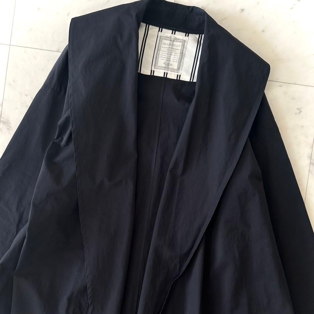 美品 ビアズリー BEARDSLEY コットン ライトコート ブラック 黒