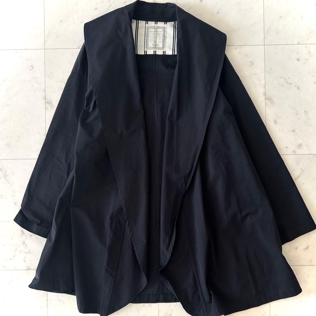 美品 ビアズリー BEARDSLEY コットン ライトコート ブラック 黒