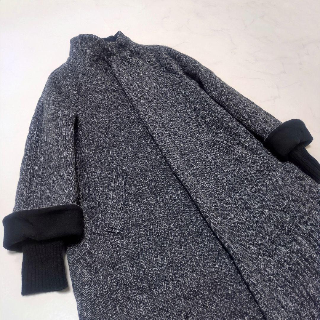 美品✨️pas de calais ヘリンボーン 中綿キルティング ロングコート