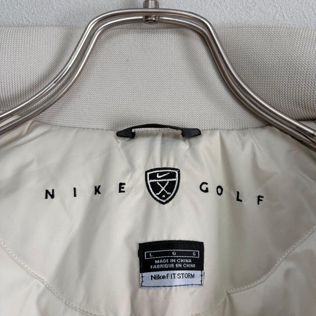 L 白 ナイキ NIKE golf ゴルフ ジャケット ブルゾン 袖取り外し可能