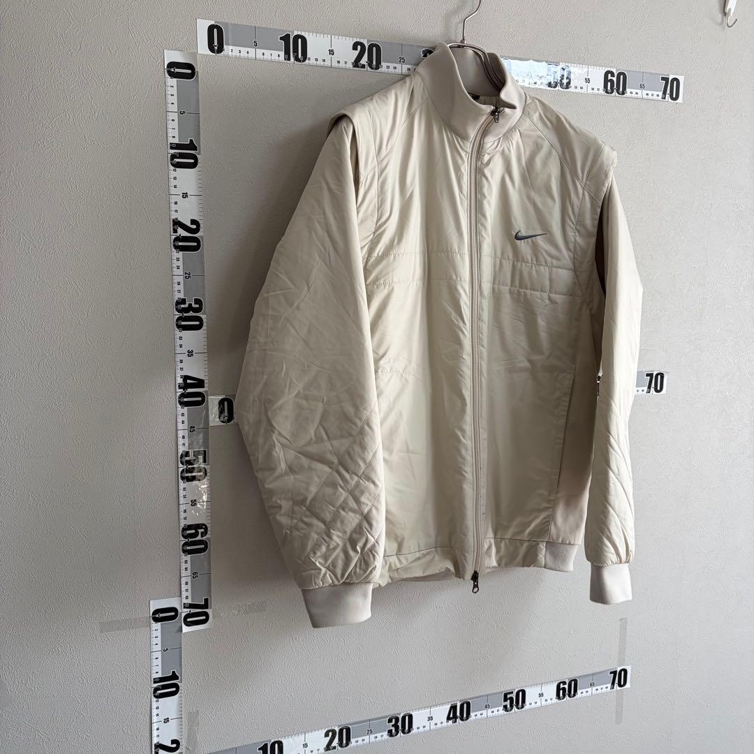 L 白 ナイキ NIKE golf ゴルフ ジャケット ブルゾン 袖取り外し可能