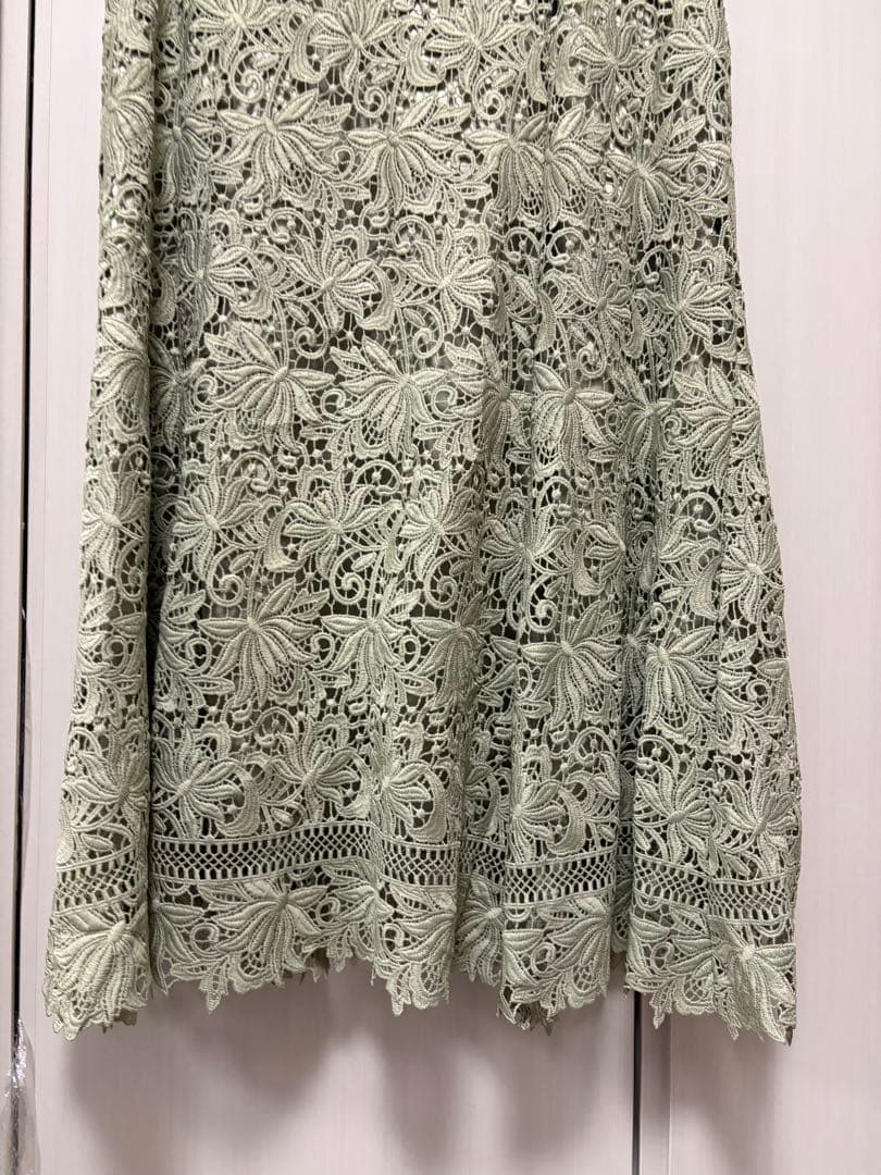 【CELFORD】レースドレス 薄緑色 半袖