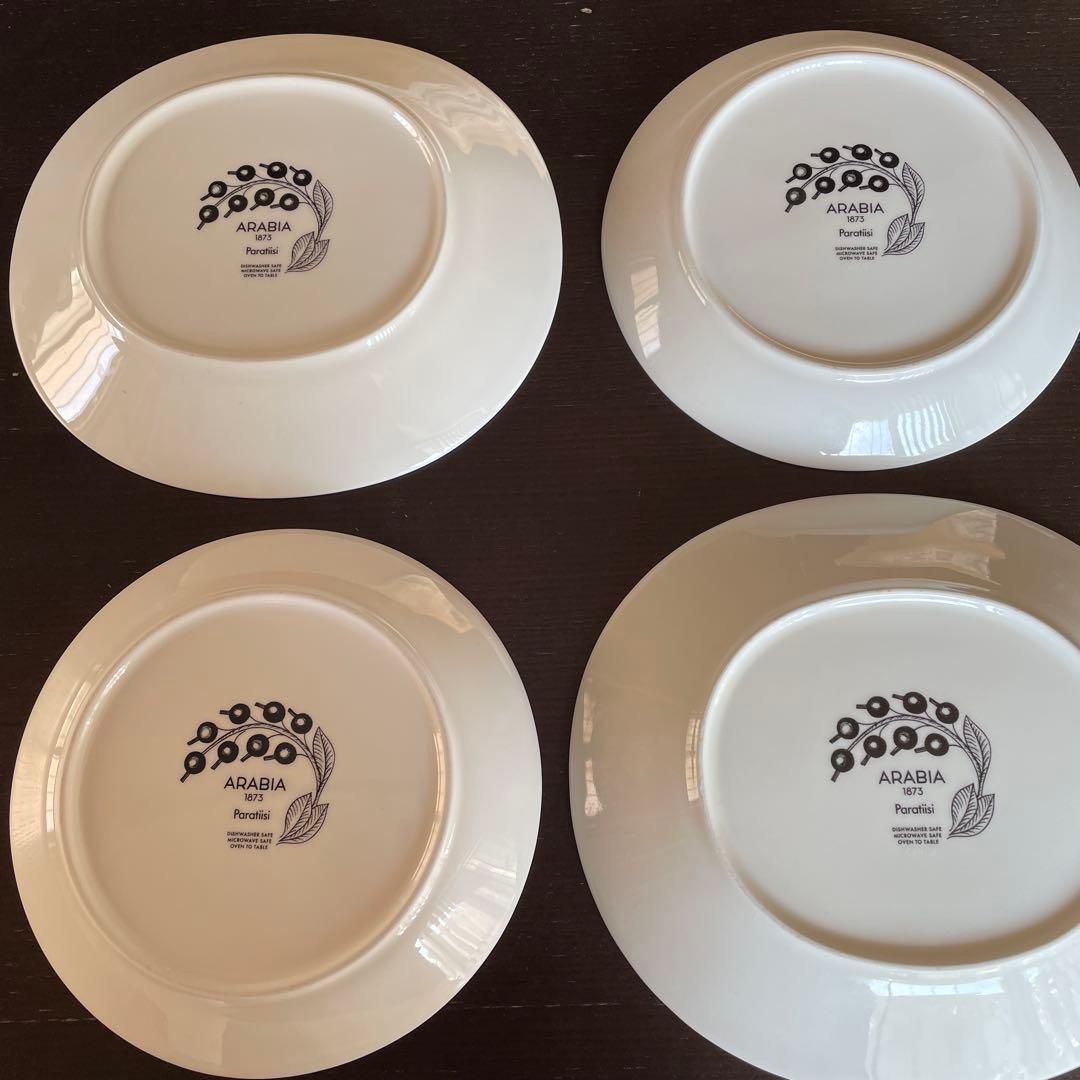 ARABIA パープルパラティッシオーバルプレート2枚＋21cmプレート2枚