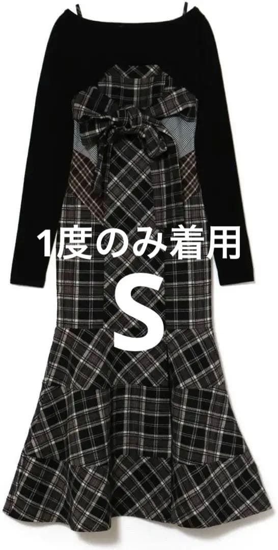 ワンピース andmary Juni check dress black S