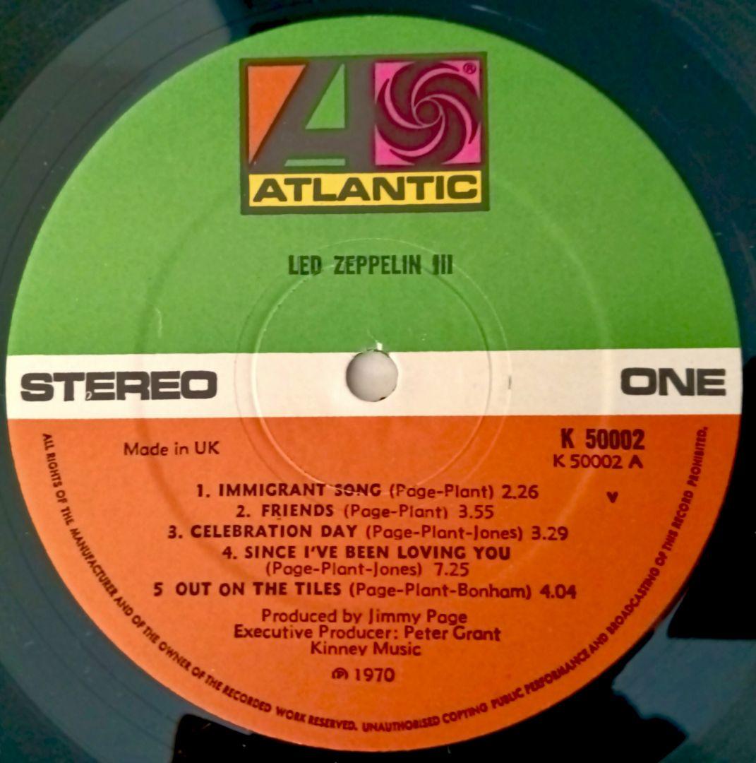 Led Zeppelin III/英1973年プレス