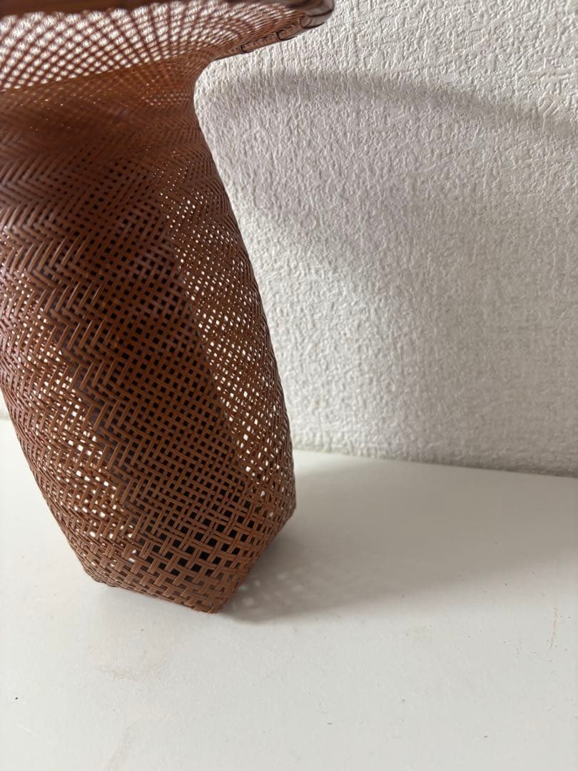 いけばな　茶花　花入　小原流　竹細工　林真光　在铭 竹編手付　花籠　華道具　花器