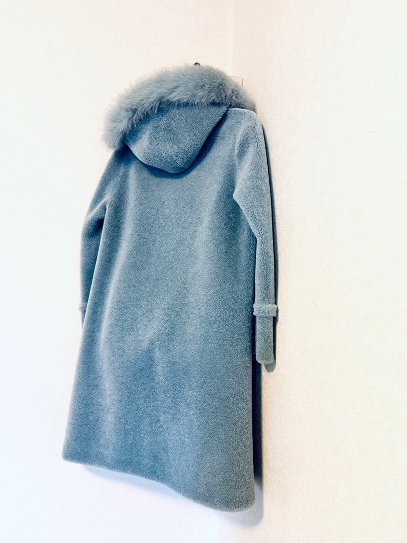 リアルファー付きムートンロングコート