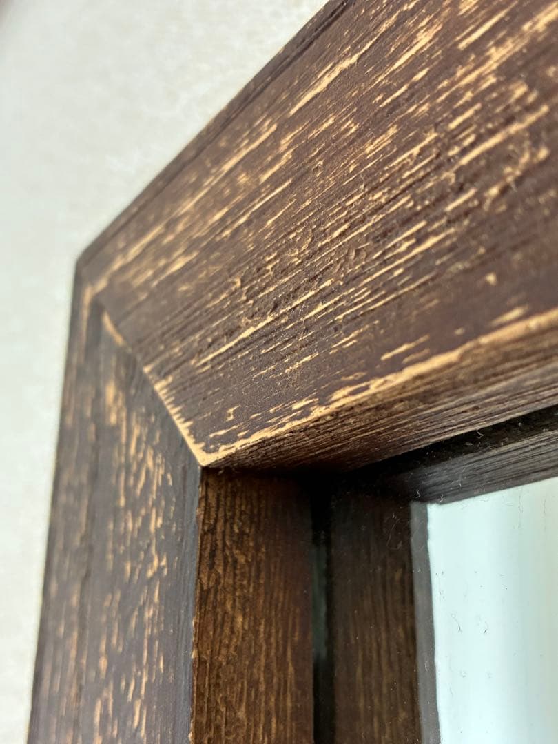 アンティーク 全身鏡 木製 スタンドミラー ダークブラウン