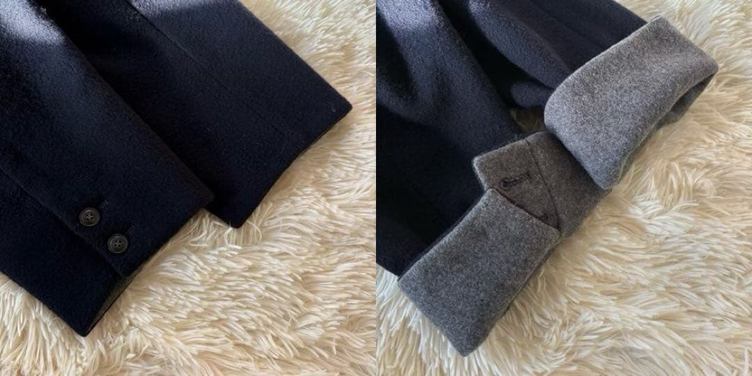 北欧暮らしの道具店　3WAYアレンジ襟のかろやかチェスターコート　F ネイビー