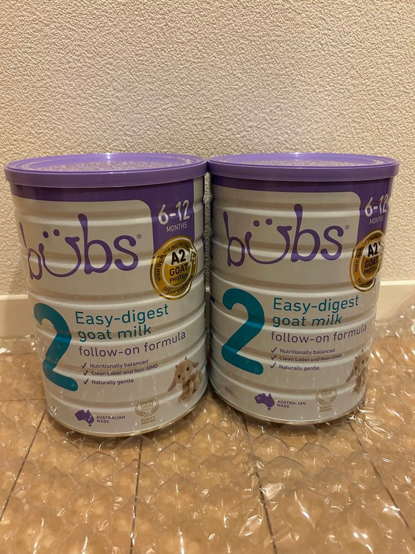 bubsバブズ　ヤギミルク ステップ2 粉ミルク(6ヶ月〜12ヶ月頃) 2缶