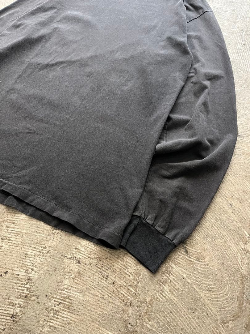 90s Hanes BEEFY 無地 ロンT ブラック フェード USA製 XL