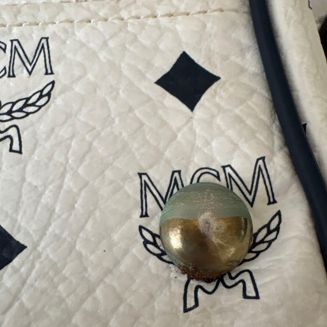 MCM ホワイト ロゴプリント ショルダーバッグ　2個セット