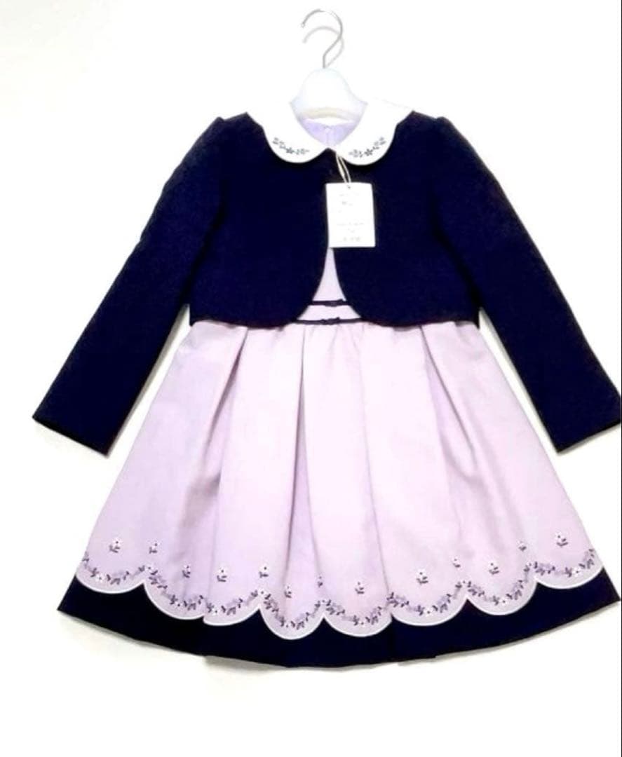 専用新品✨ジャケット付き、花柄刺繍ドレス 130