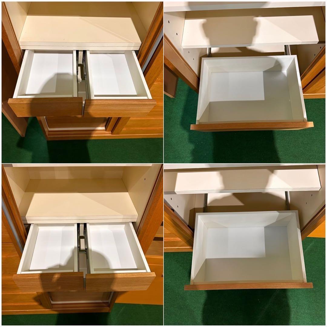 キッチンボード 食器棚 大容量収納 ファミリータイプ 木目調 F044