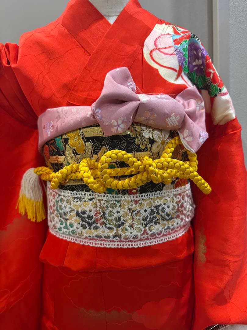 正絹　七五三　フルセット　金駒刺繍